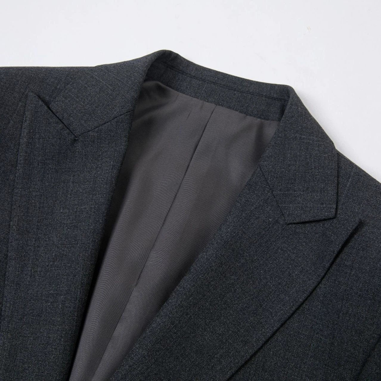 Mens Black Flat Collar Suit Jacket For Groom Wedding Formal Wear - Image 3