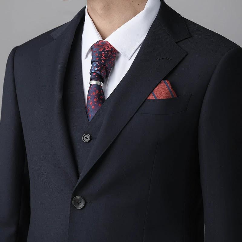 Luxurious Tailored Wool Wedding Suit For Men Three Piece Custom Fit - Image 3