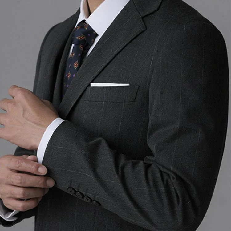 Men's Slim Fit Tuxedo Suit 3 Piece Formal Wedding Evening Wear Set - Image 2