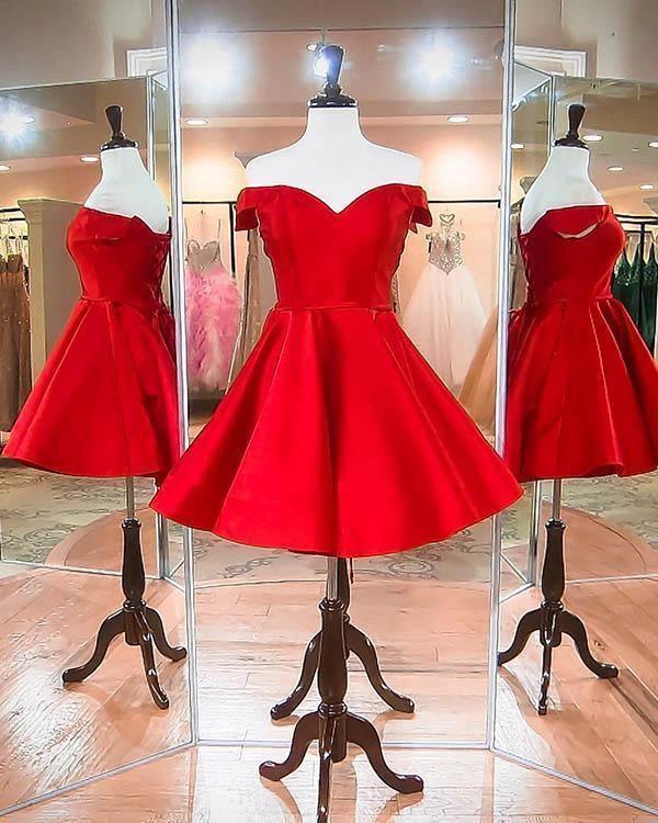 Fashion Off The Shoulder Royal Blue Satin Homecoming Dresses PD041 - Image 3