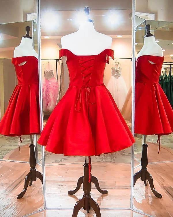 Fashion Off The Shoulder Royal Blue Satin Homecoming Dresses PD041 - Image 4