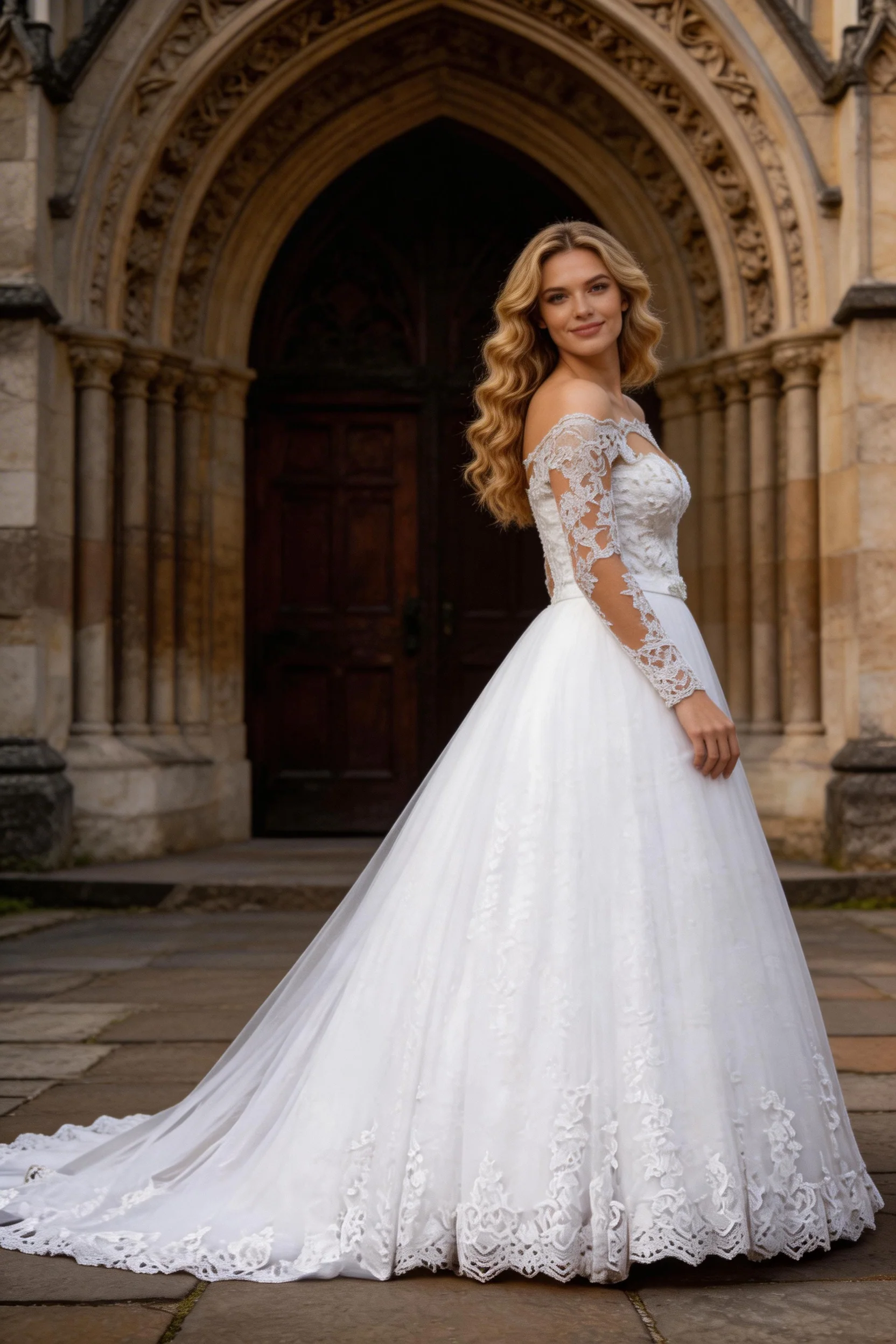 #002 2025 Sexy Off Shoulder Wedding Dresses Appliques Long Sleeve Bridal Gowns Vintage Vestidos De Noiva Mariage Plus Size Custom De - Image 2