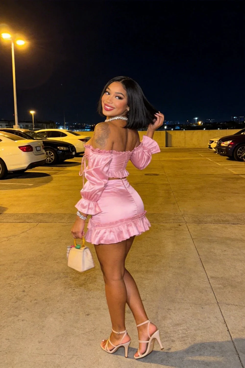 21st Birthday Outfits Black Girl Pink Two Piece Party Dress Short Homecoming Dress Y688 - Image 3