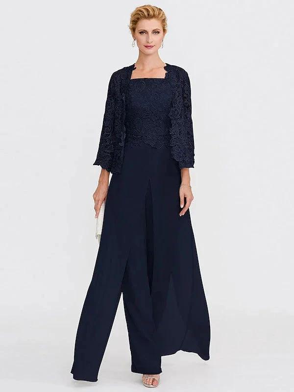 3 Piece Chiffon Square Neck Mother of the Bride Pantsuits with Jacket - Image 21