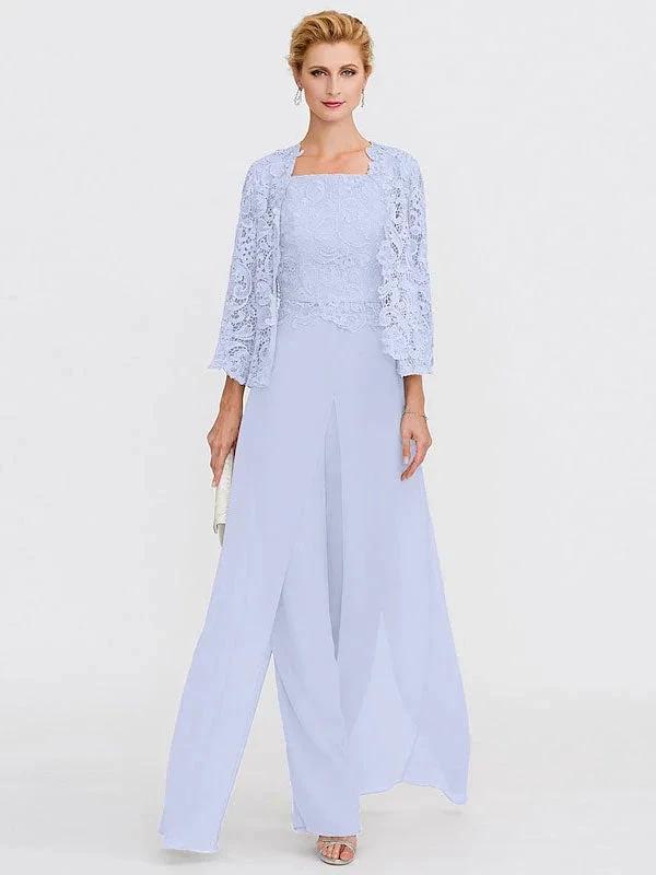 3 Piece Chiffon Square Neck Mother of the Bride Pantsuits with Jacket - Image 27