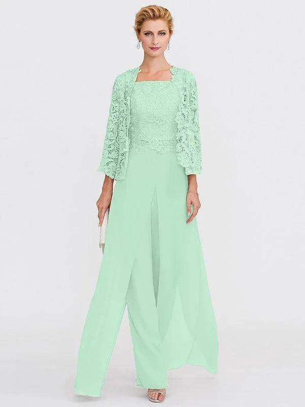 3 Piece Chiffon Square Neck Mother of the Bride Pantsuits with Jacket - Image 30
