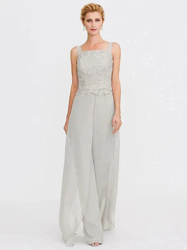 3 Piece Chiffon Square Neck Mother of the Bride Pantsuits with Jacket - Image 5