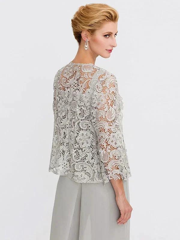 3 Piece Chiffon Square Neck Mother of the Bride Pantsuits with Jacket - Image 8