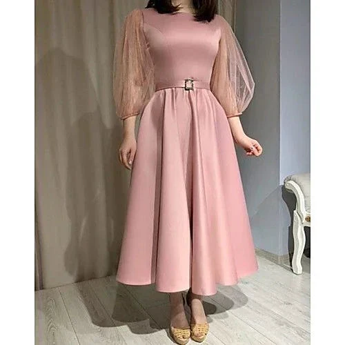A-Line 3/4 Sleeve Cocktail Dresses Vintage Cocktail Party Dress Formal Evening Dress Y5690 - Image 2