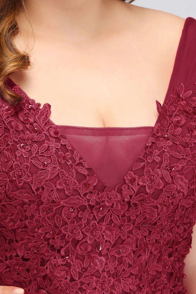 A-Line Bateau Long Plus size Sleeveless Evening Dresses with Appliques - Image 8