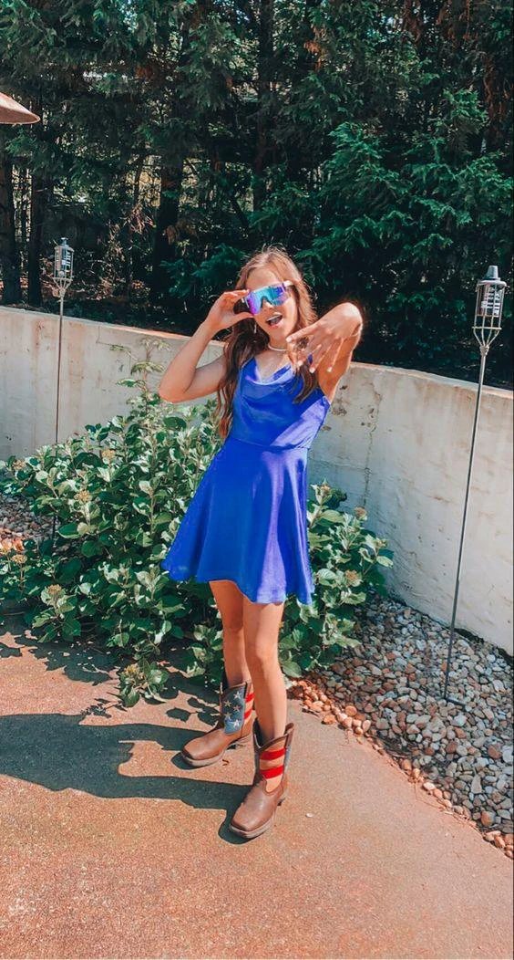A-line Blue Short Homecoming Dress Cute Hoco Dress Y302 - Image 2