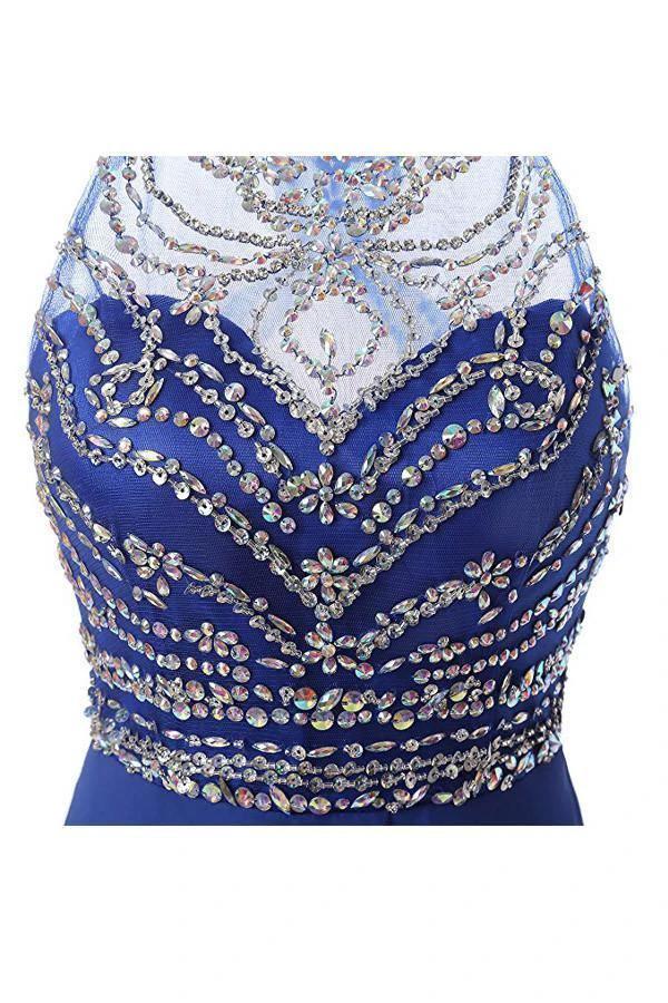 A Line Chiffon Blue Homecoming Dresses Short Prom Dresses PG090 - Image 3