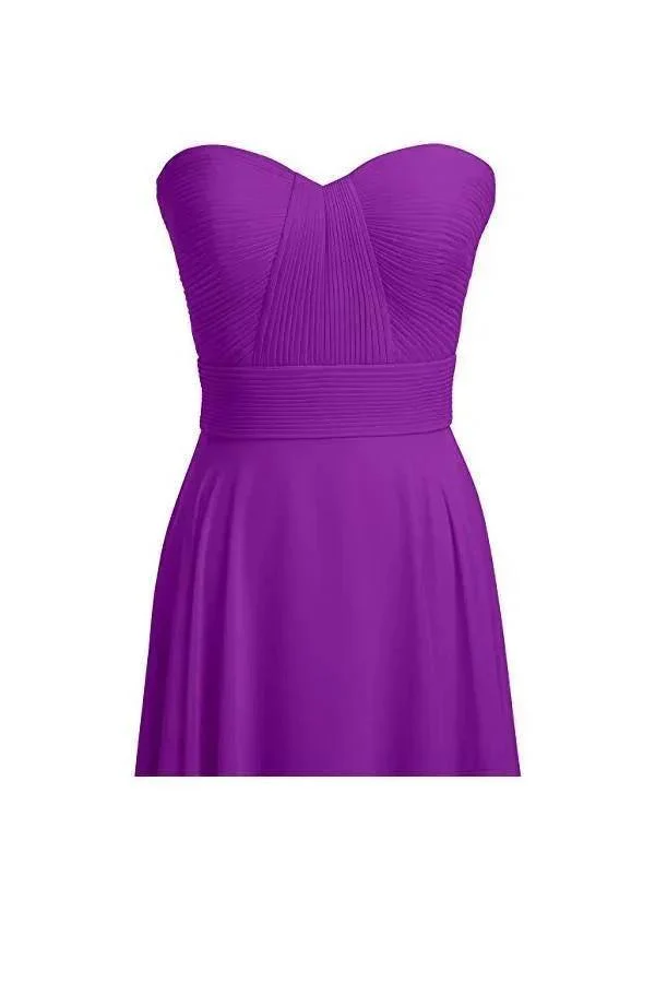 A-line Chiffon Bridesmaid Dress Floor Length Prom Evening Gown BD004 - Image 3