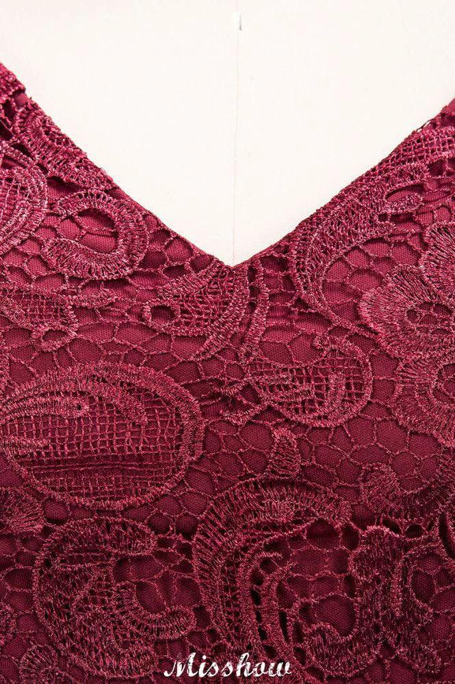 A-line Chiffon Lace V-Neck Sleeveless Floor-Length Bridesmaid Dresses with Ruffles - Image 8