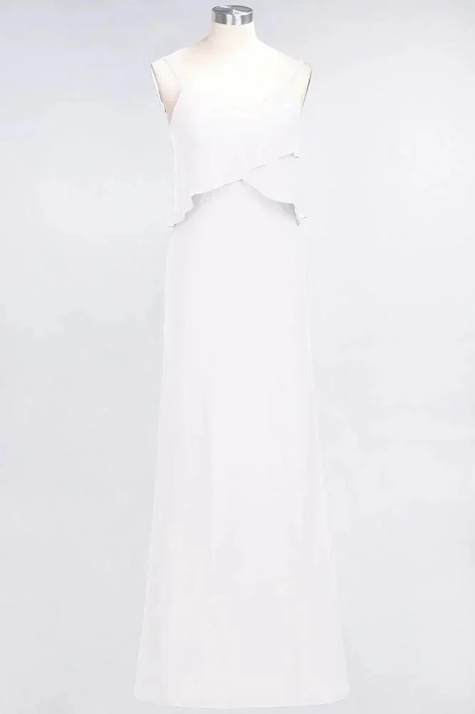 A-Line Chiffon Spaghetti V-Neck Bridesmaid Dress Sleeveless Maid of Honor Dress - Image 5