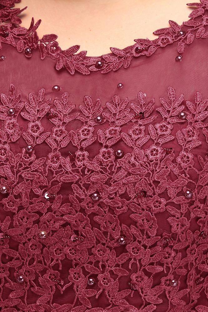 A-Line Crew Floor Length Sleeveless Plus size Tulle Appliqued Evening Dresses with Crystals - Image 5