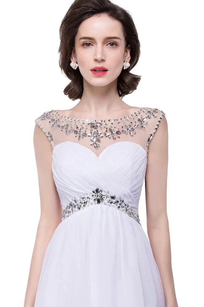 A-line Crystal Jewel Chiffon Party Dress - Image 3