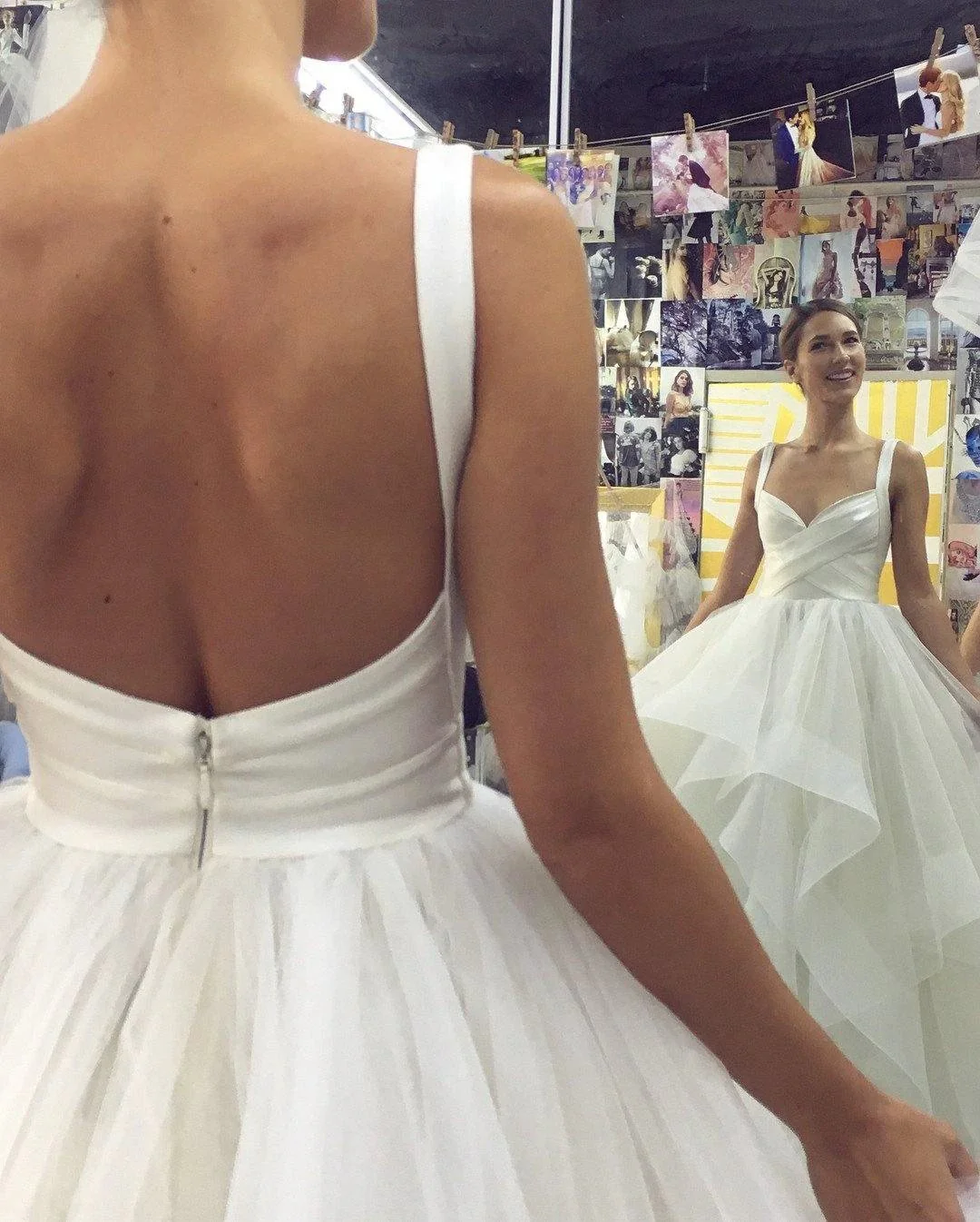 Ball Gown Elegant Floor Length Cascading Ruffles Tulle Wedding Dress  WD346 - Image 2