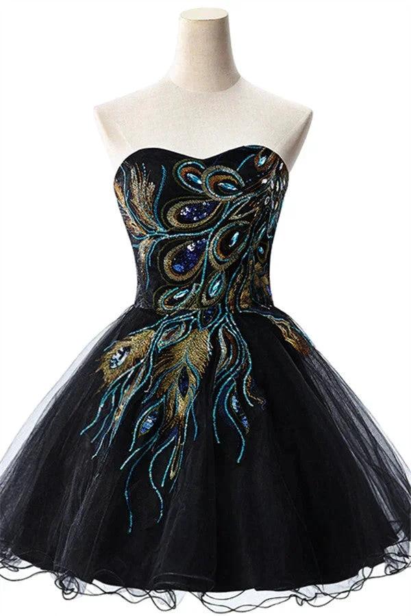 A-line Embroidery Strapless Tulle Prom Dress - Image 6