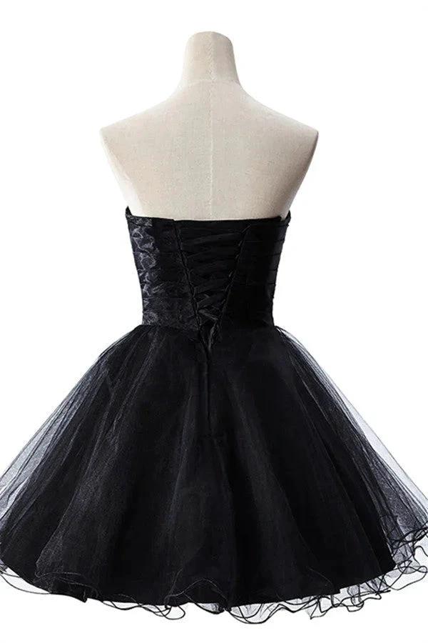 A-line Embroidery Strapless Tulle Prom Dress - Image 7