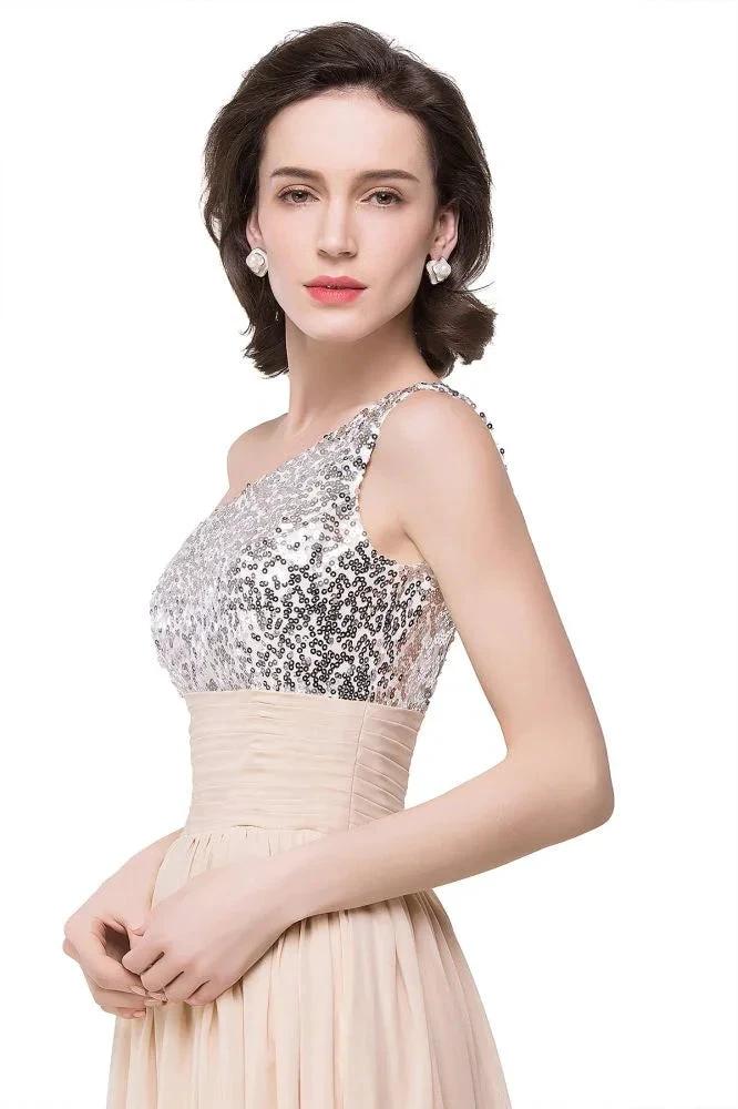 A-line Floor-length Chiffon Evening Dress with Sequined - Image 7