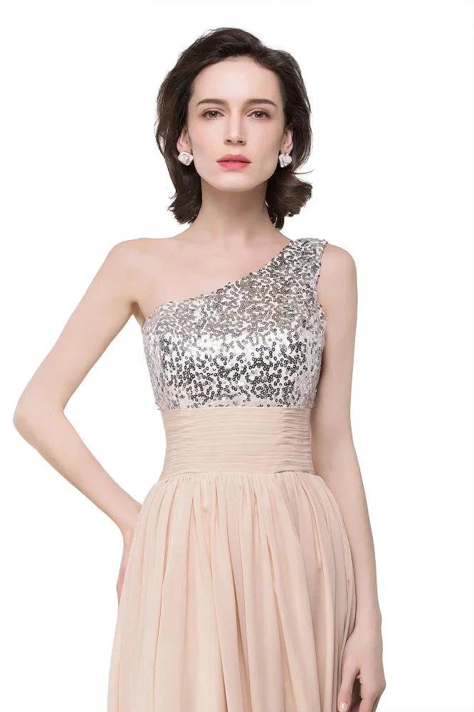 A-line Floor-length Chiffon Evening Dress with Sequined - Image 8