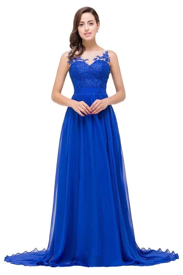 A-line Floor-length Crew Chiffon Bridesmaid Dresses - Image 4
