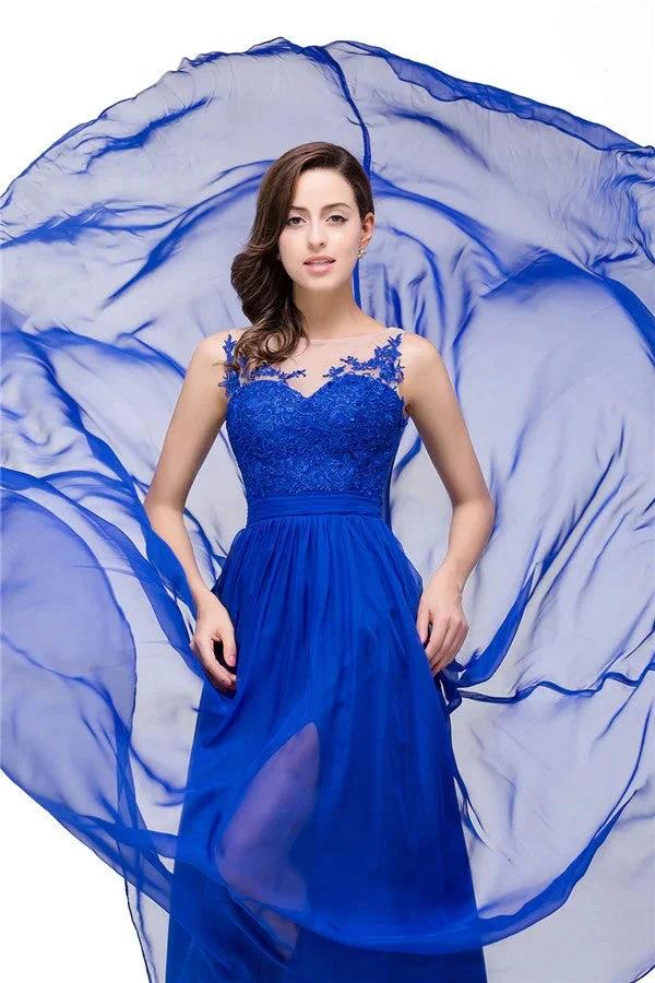 A-line Floor-length Crew Chiffon Bridesmaid Dresses - Image 5