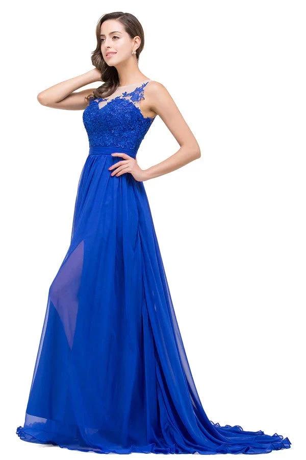 A-line Floor-length Crew Chiffon Bridesmaid Dresses - Image 6