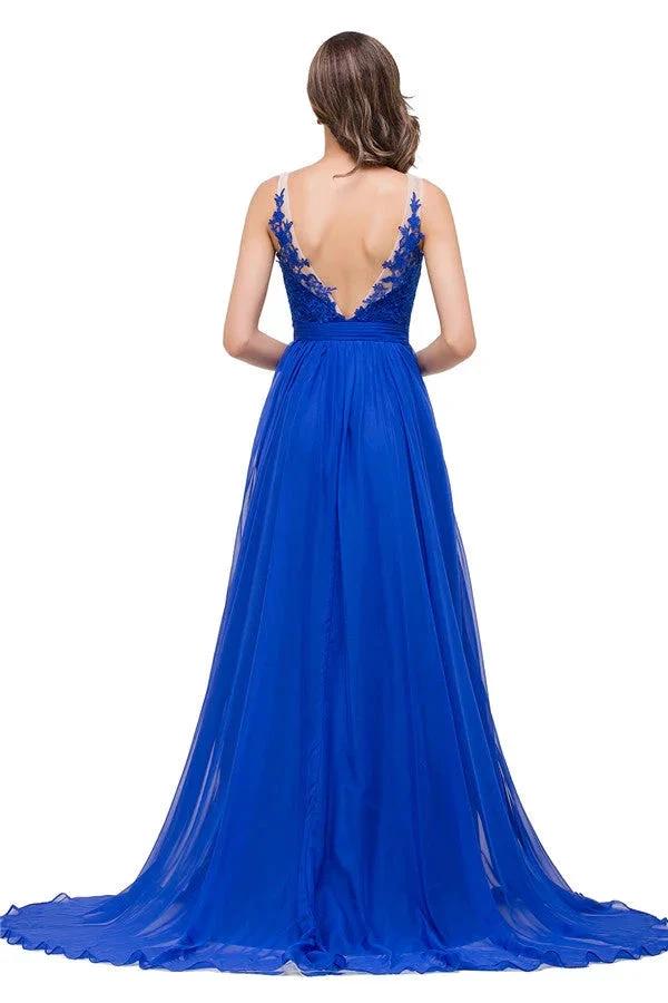 A-line Floor-length Crew Chiffon Bridesmaid Dresses - Image 7