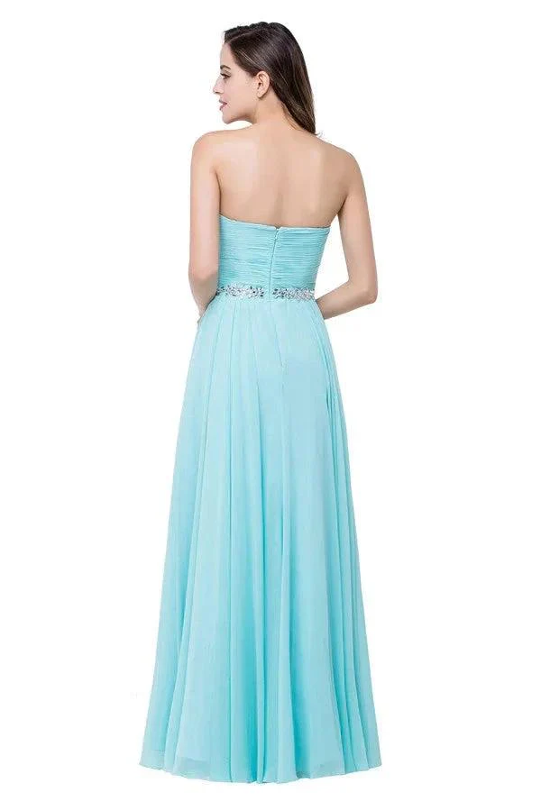 A-line Floor-length Ruffle Chiffon Sweetheart Bridesmaid Dresses - Image 2