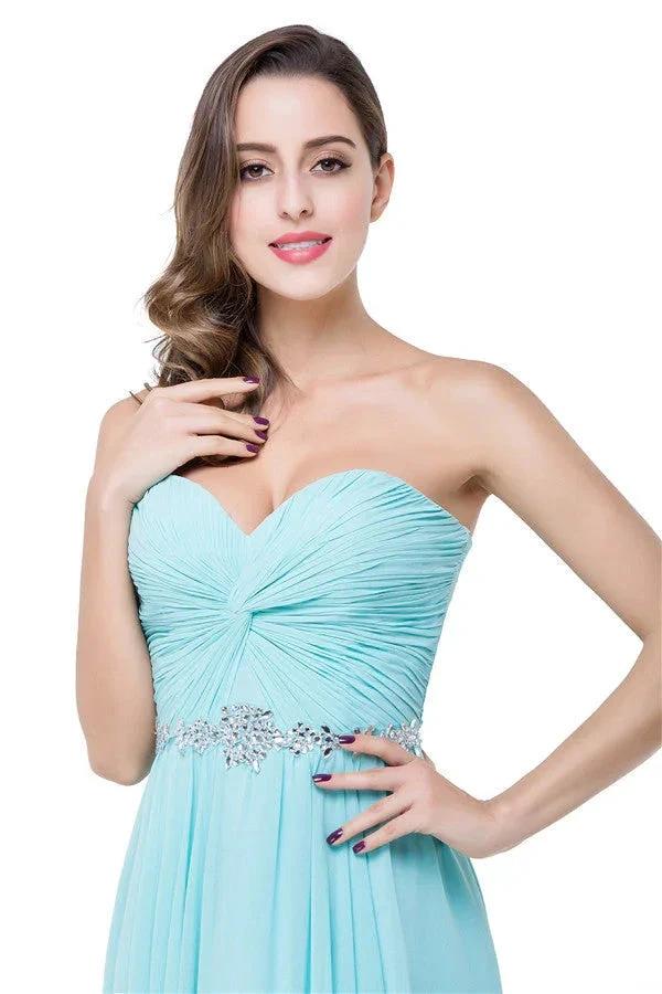 A-line Floor-length Ruffle Chiffon Sweetheart Bridesmaid Dresses - Image 5