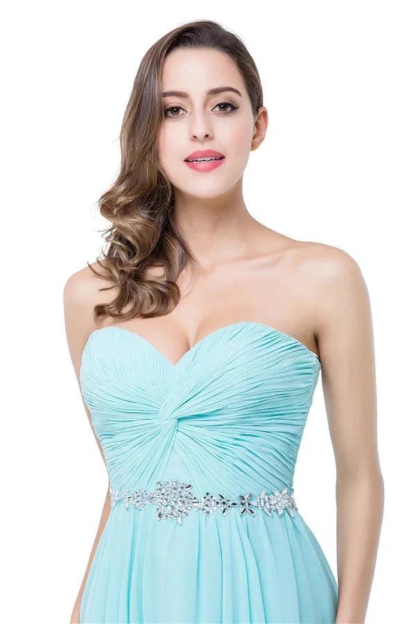 A-line Floor-length Ruffle Chiffon Sweetheart Bridesmaid Dresses - Image 7
