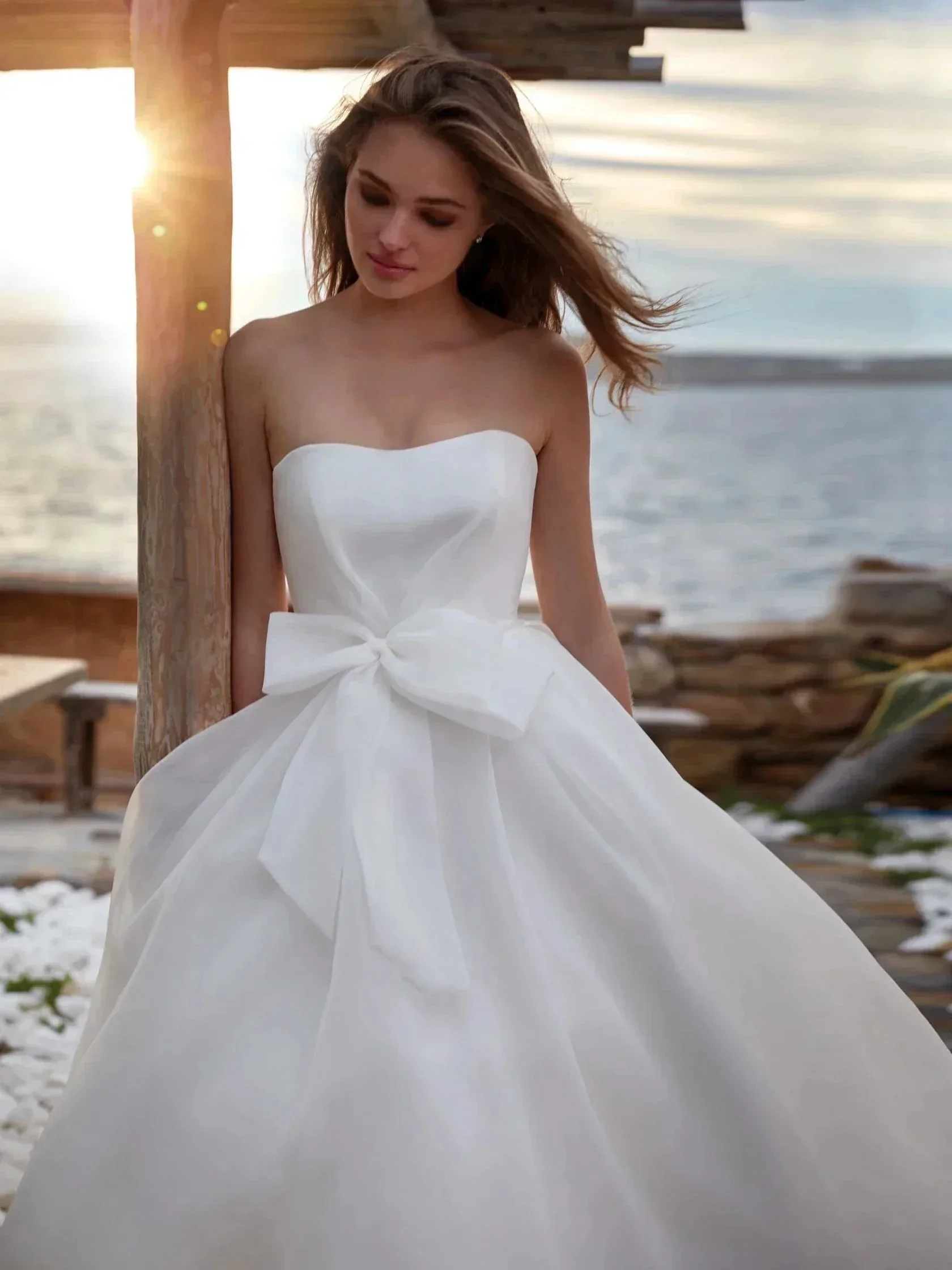A-Line Gorgeous Round Neck Wedding Dresses Women's Sexy Sleeveless Formal Beach Party Bridal Gowns Plus Size Vestido De Casament - Image 2