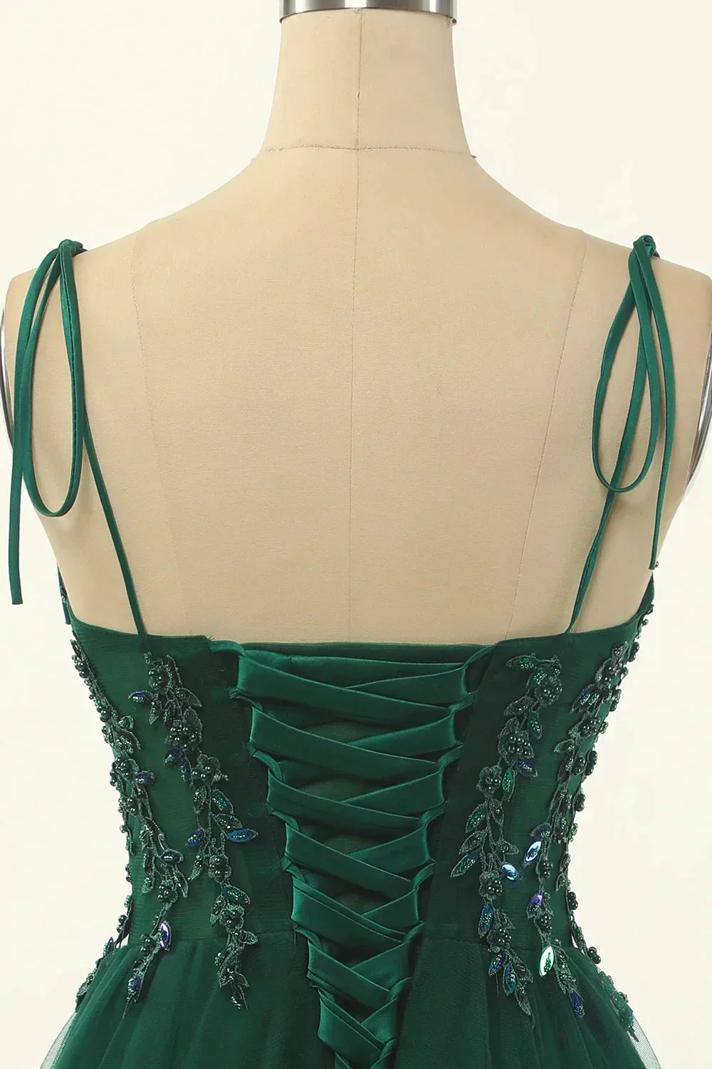 A-Line Green Tulle Above Knee Length Homecoming Dress Party Dress Y1703 - Image 4