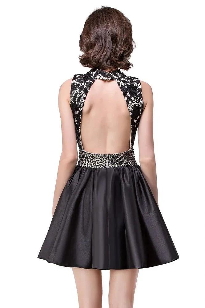 A-line Halter Lace Party Dress - Image 2