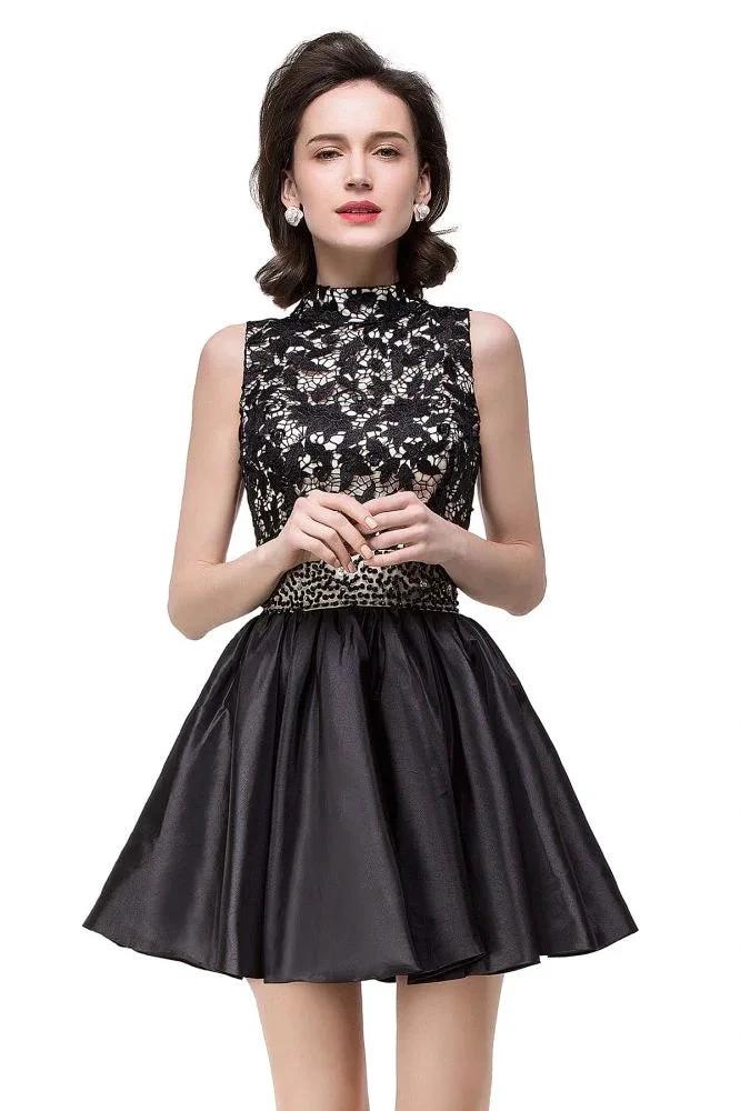 A-line Halter Lace Party Dress - Image 3