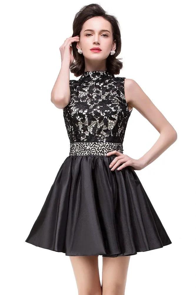 A-line Halter Lace Party Dress - Image 5