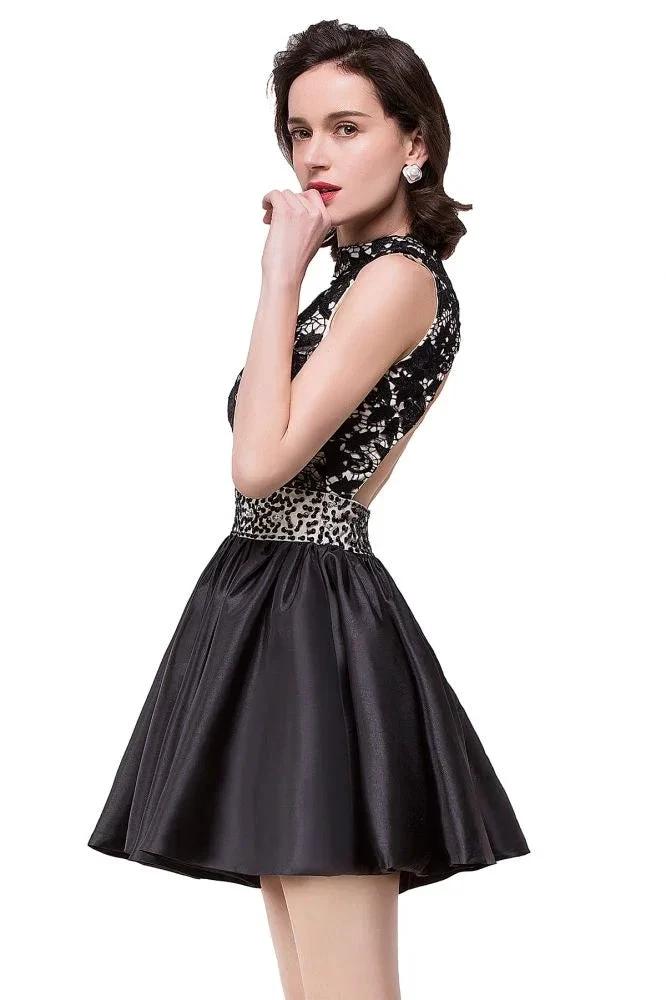 A-line Halter Lace Party Dress - Image 6