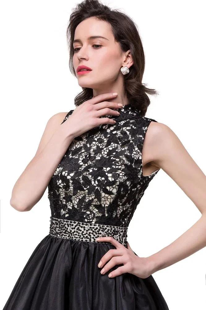 A-line Halter Lace Party Dress - Image 8