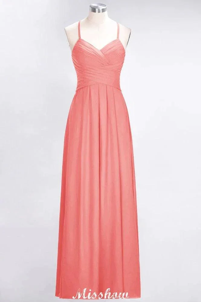 A-Line Halter V-Neck Sleeveless Bridesmaid Dress Ruffles Evening Swing Dress - Image 5