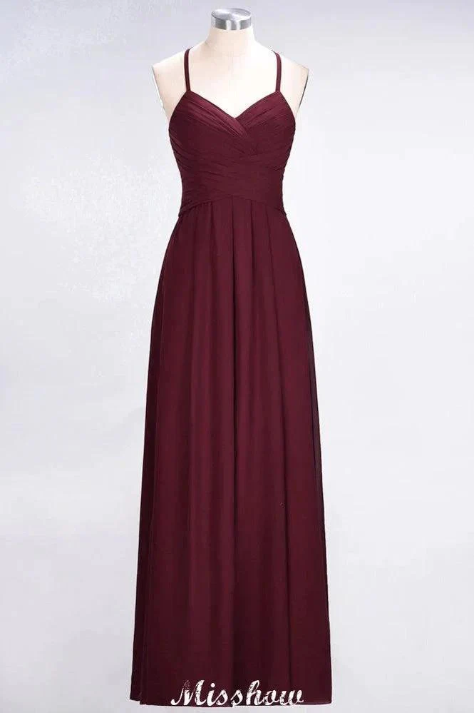 A-Line Halter V-Neck Sleeveless Bridesmaid Dress Ruffles Evening Swing Dress - Image 9