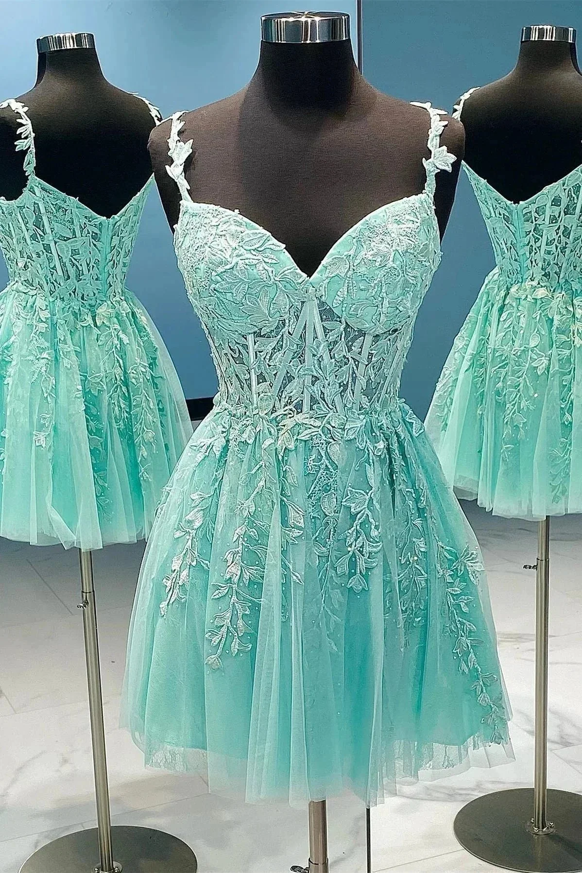 A-line Hot Pink Lace Appliques Party Dress Homecoming Dress PD460 - Image 3