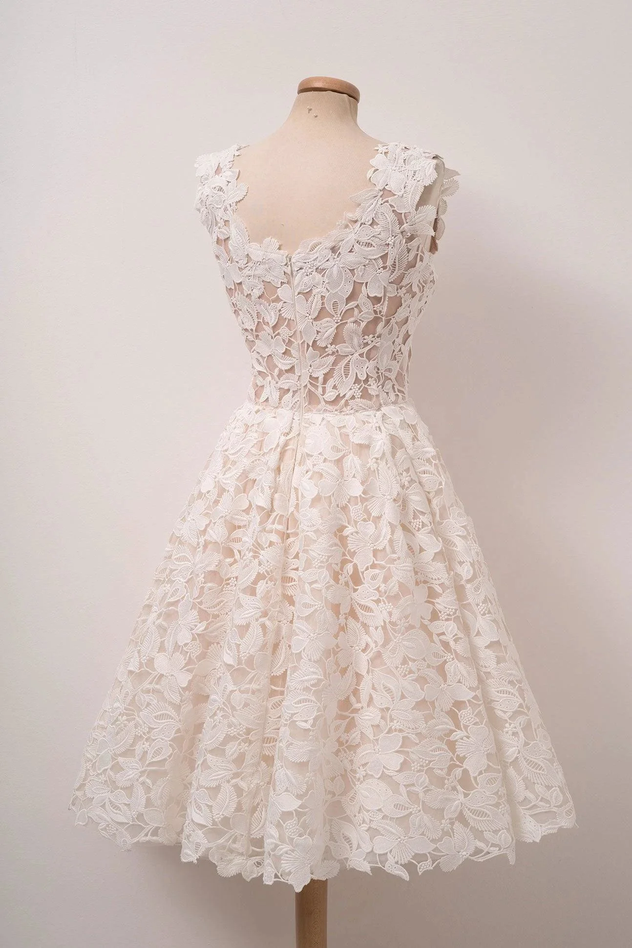 A-line Ivory Lace Homecoming Dresses Square Neck Short Prom Dress PD312 - Image 2