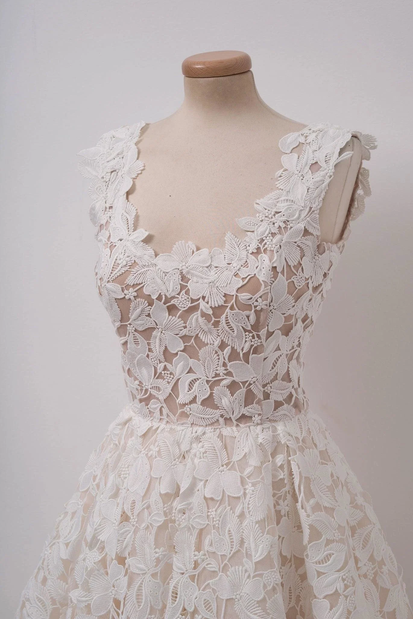 A-line Ivory Lace Homecoming Dresses Square Neck Short Prom Dress PD312 - Image 3