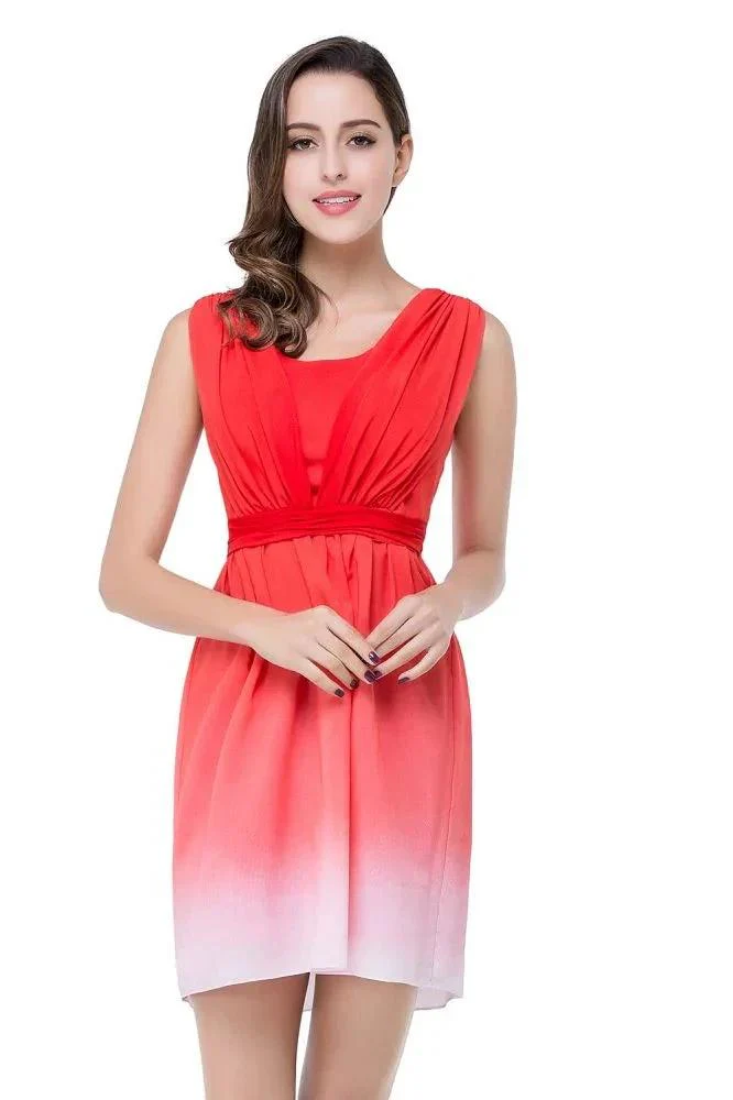 A-line Jewel Red Bridesmaid Dress - Image 4