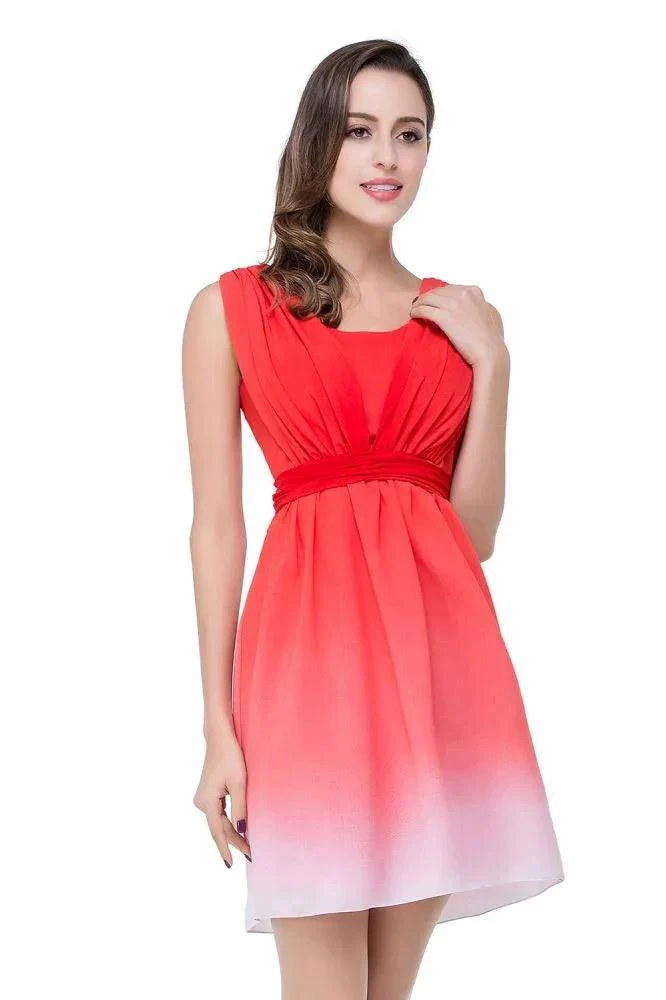 A-line Jewel Red Bridesmaid Dress - Image 5