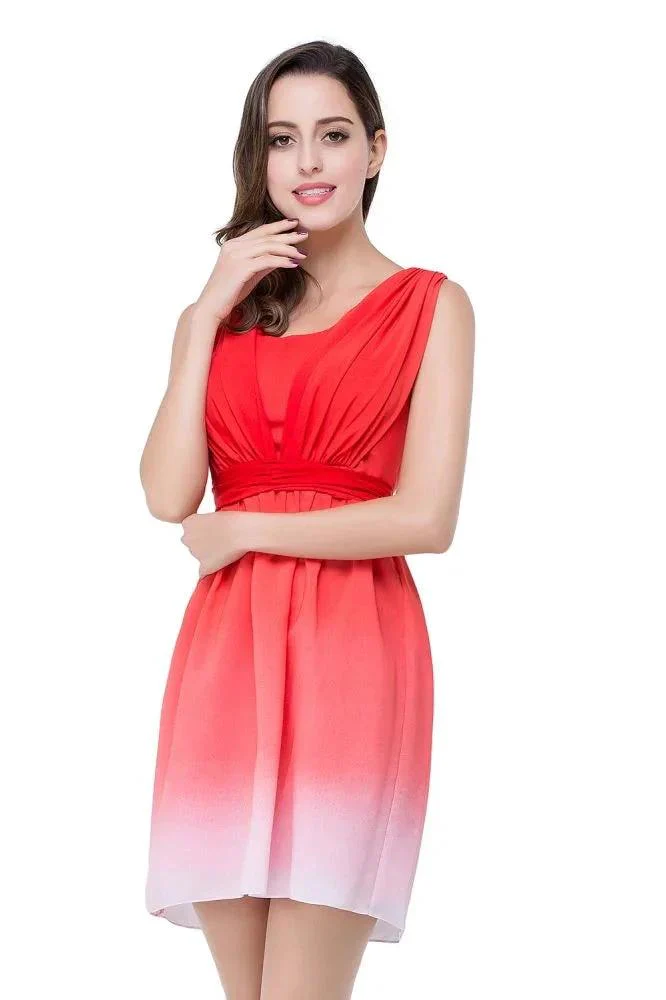 A-line Jewel Red Bridesmaid Dress - Image 7