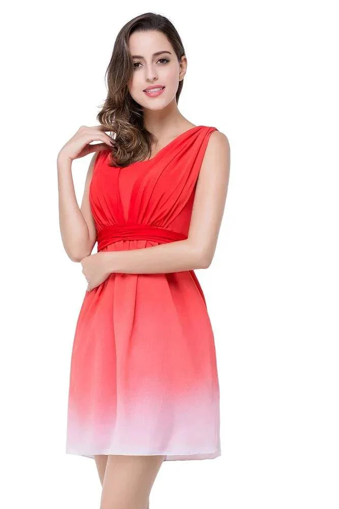A-line Jewel Red Bridesmaid Dress - Image 8
