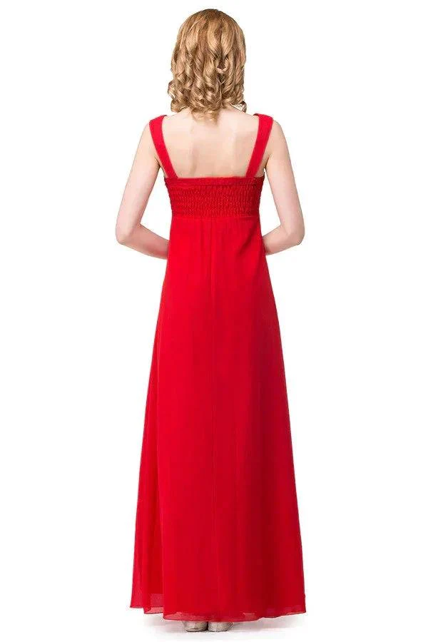 A-line Knee-length V-neck Red Bridesmaid Dresses - Image 6
